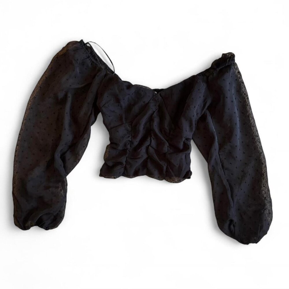 glassons long sleeve black blouse